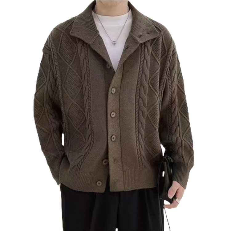 Explosiones transfronterizas de tamaño grande europeo jersey de punto suéter de hombre chaqueta de fijación de ganado chaqueta de invierno fábrica de suéter al por mayor