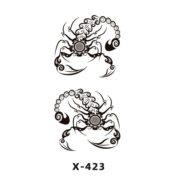 Arco de flor pequeña pegatinas de tatuaje fresco 3D dibujos animados transfronterizo Henna rosa impermeable texto en inglés pegatinas de tatuaje