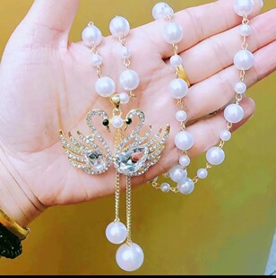 Korean Alloy Versatile Small Fragrance Imitation Pearl Sweater Chain High-End Necklace Autumn and Winter Personalized Popular Tassel Pendant