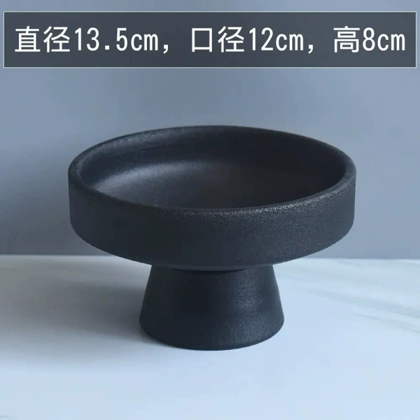 Round -edge moss pot [Black sand pattern]
