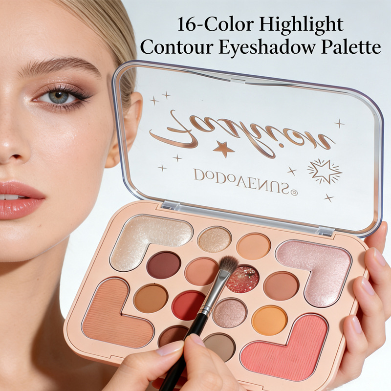 Nuevo transfronterizo de 16 colores de sombra de ojos tridimensional fácil de colorear resaltado reparación de la apariencia duradera sin quitar el maquillaje