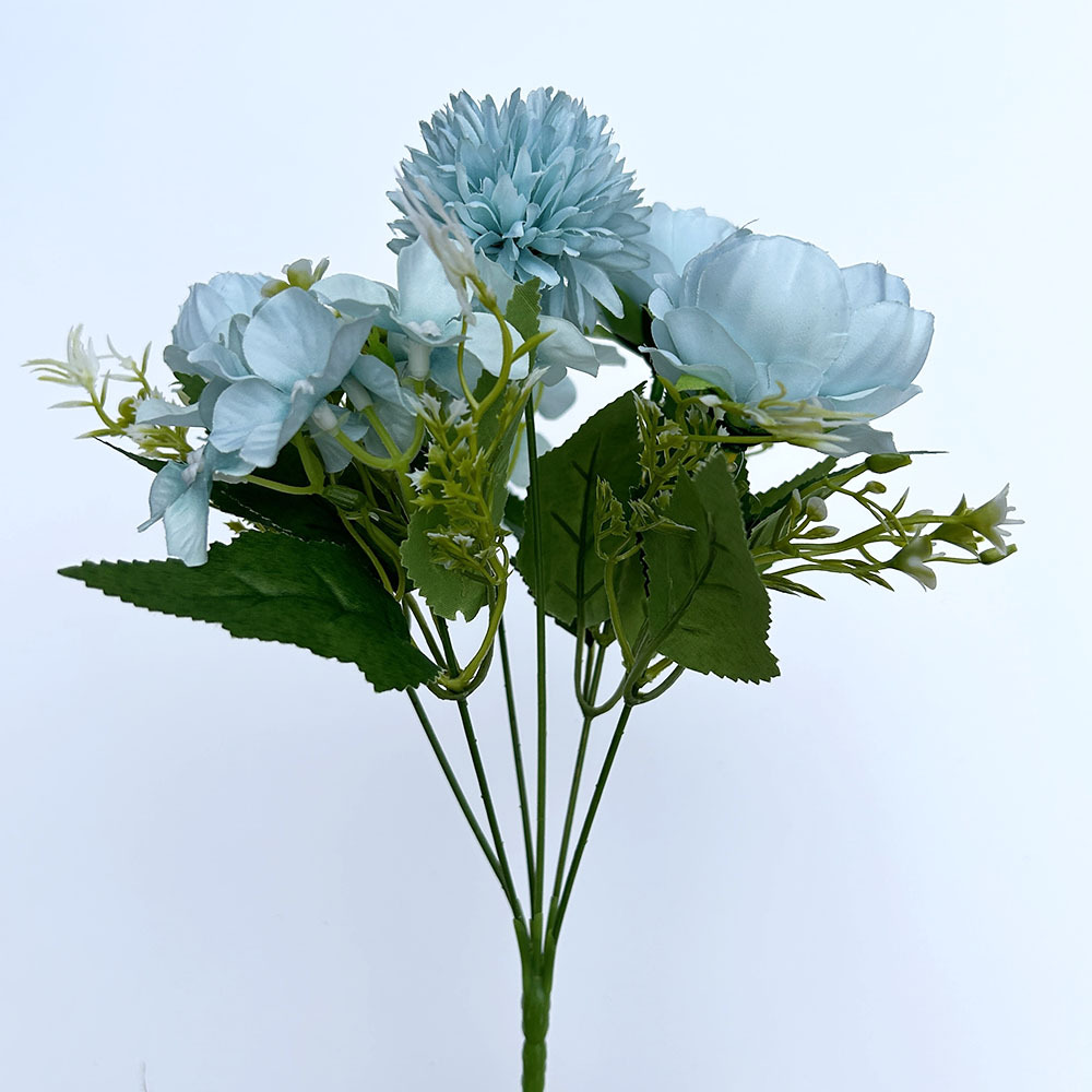 Artificial Flower Bouquet Nordic Rose Peony Hydrangea Wedding_voghion.com