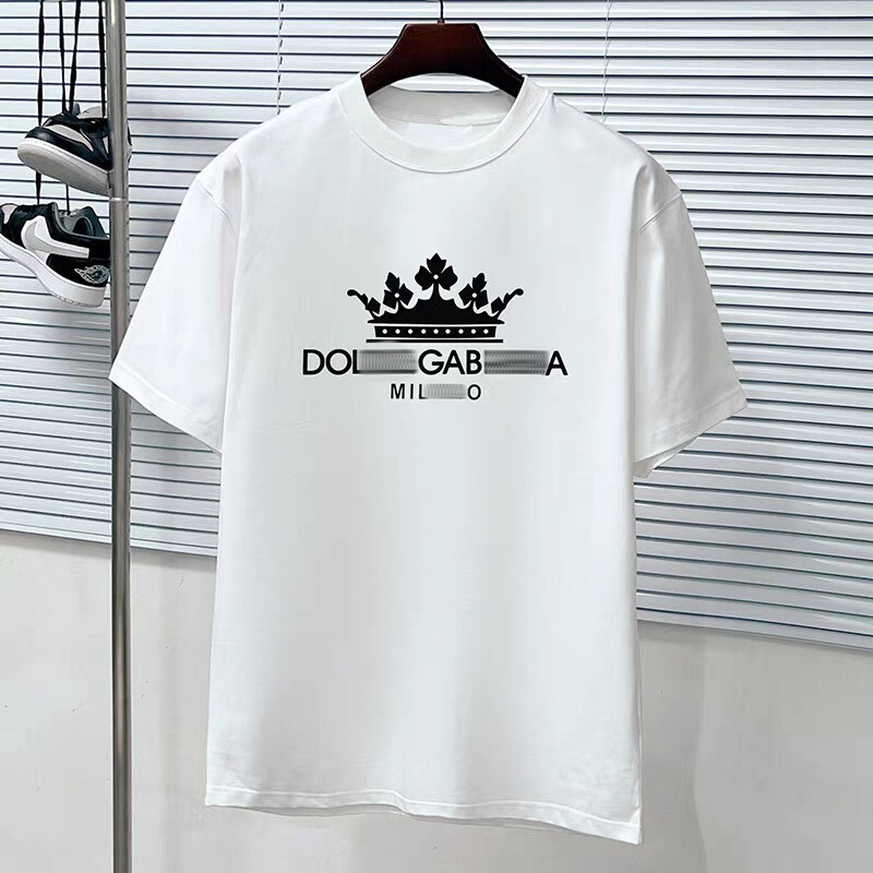 D Dujia G 夏新作人気プリントヨーロッパ通気性ラウンドネックカジュアル万能トレンドブランドトップス Tシャツ半袖メンズ|undefined