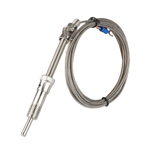 Compression spring thermocouple probe thermal resistance 1 meter 2 meters 3 meters, K, E, PT100 spring metal Yuanhuang Technology