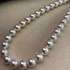天然珍珠日本akoya花珠珍珠项链正圆无瑕珍珠蚌项链送妈妈
