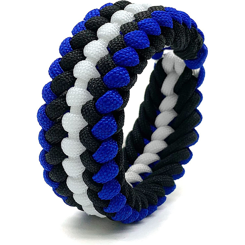 Hand-Woven Blue and White Chain American Police Flag Proud Bracelet Yellow Ukrainian Flag Wrist Strap