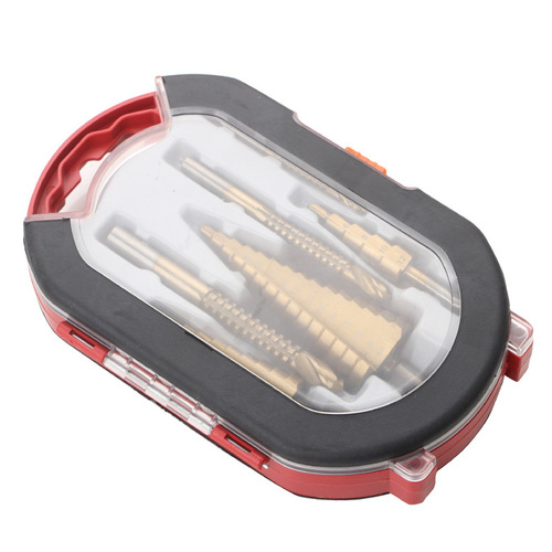 6-piece reaming pagoda set 4-12 4-20 4-32mm triangular shank step drill bit 3 serrated drill bits