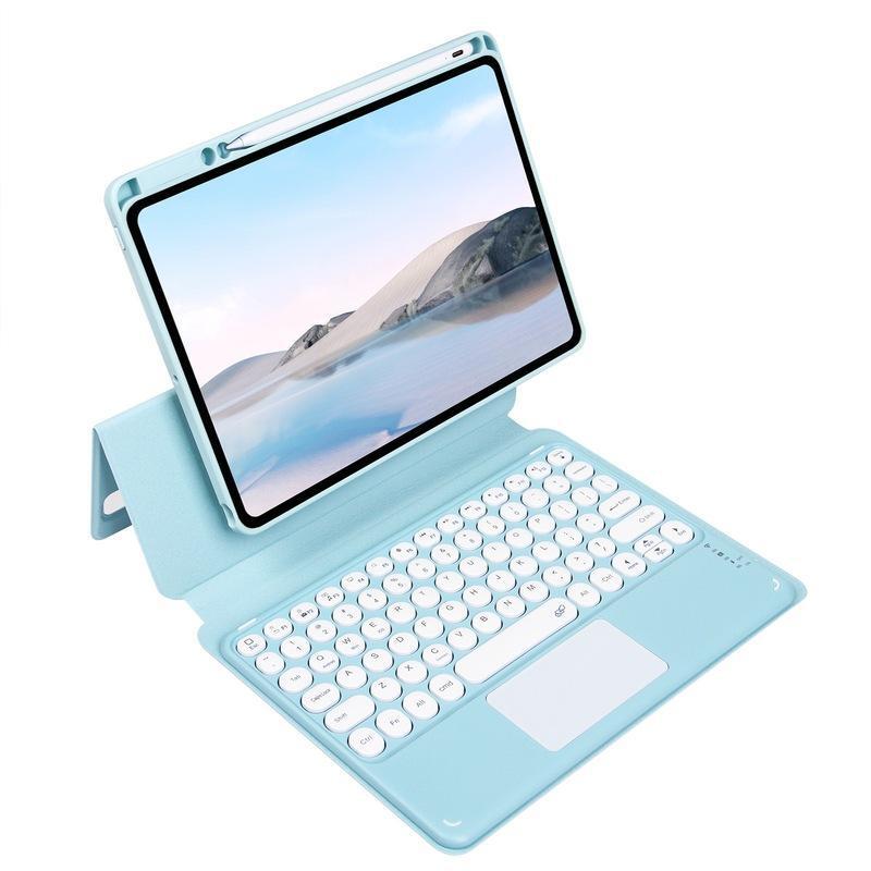 Suitable for iPad Air5, Back-Suction Keyboard, Detachable Bluetooth Touch Keyboard Protective Cover, Detachable Keyboard Leather Case, Magnetic Suction