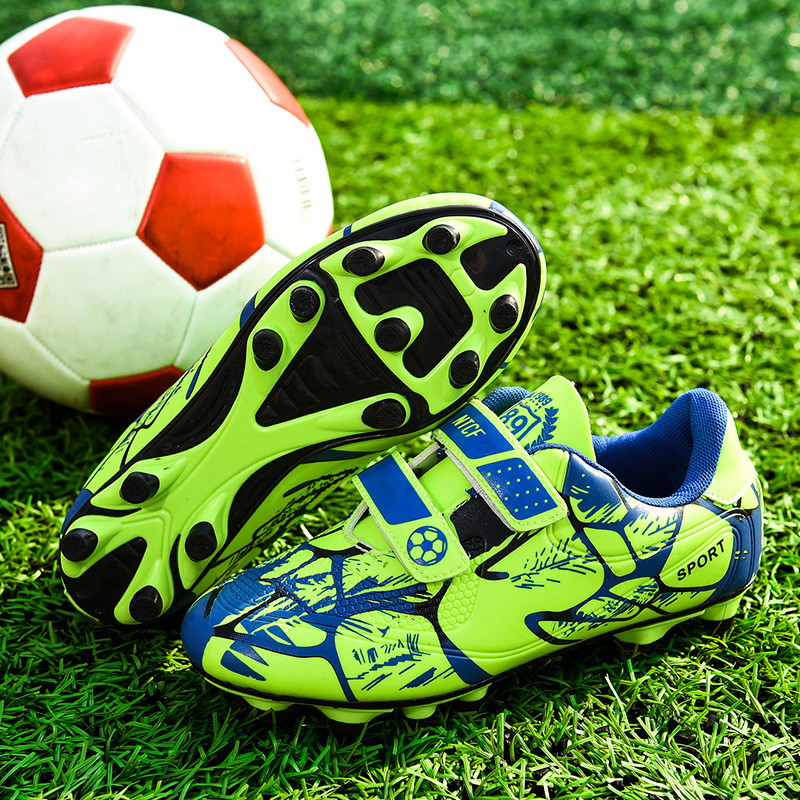 2023 Velcro Infantil Masculino Estudantes Jovens Meninas AG Long TF Unha Quebrada Treinamento Futebol Chuteiras_voghion.com