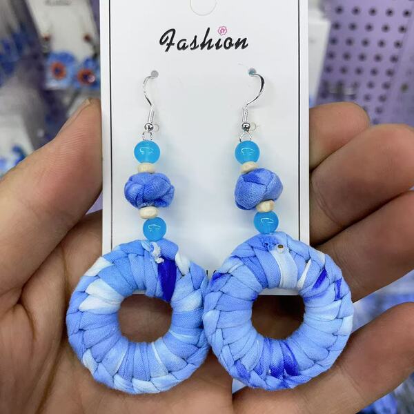 ethnic woven earrings from Yunnan province handmade