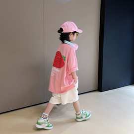 男童套装夏季2024新款中大童儿童网红炸街短袖短裤两件套球服童装