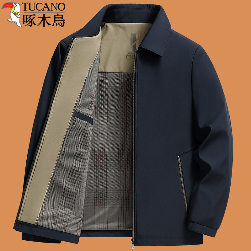 2025 New Middle-Aged and Elderly Men's Spring and Autum Jackets for Middle-Aged and Elderly Men's Spring Jackets for 50 and 60 Years Old