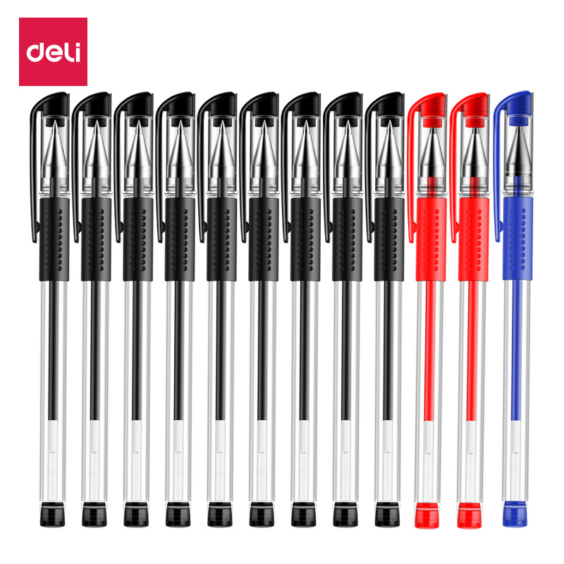 Deli / Deliky bolígrafo neutro de 0,5 mm con tapa de bala bolígrafo de firma negro rojo azul marcado 33399