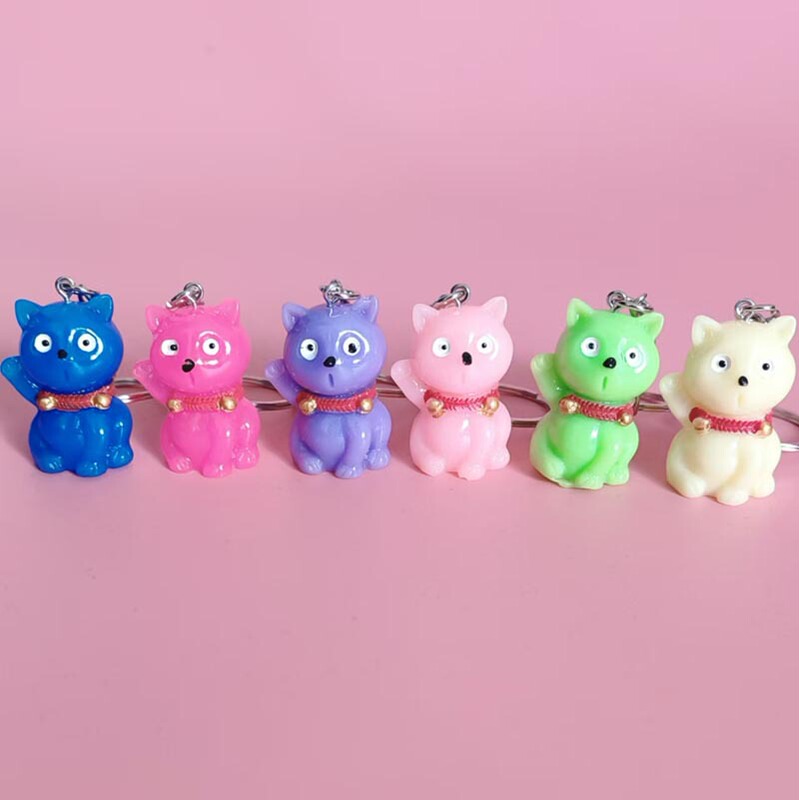Creative gifts DIY resin jewelry cute mini lucky cat kitten key ring pendant bag accessories Creative gifts DIY resin jewelry cute mini lucky cat kitten key ring pendant bag accessories