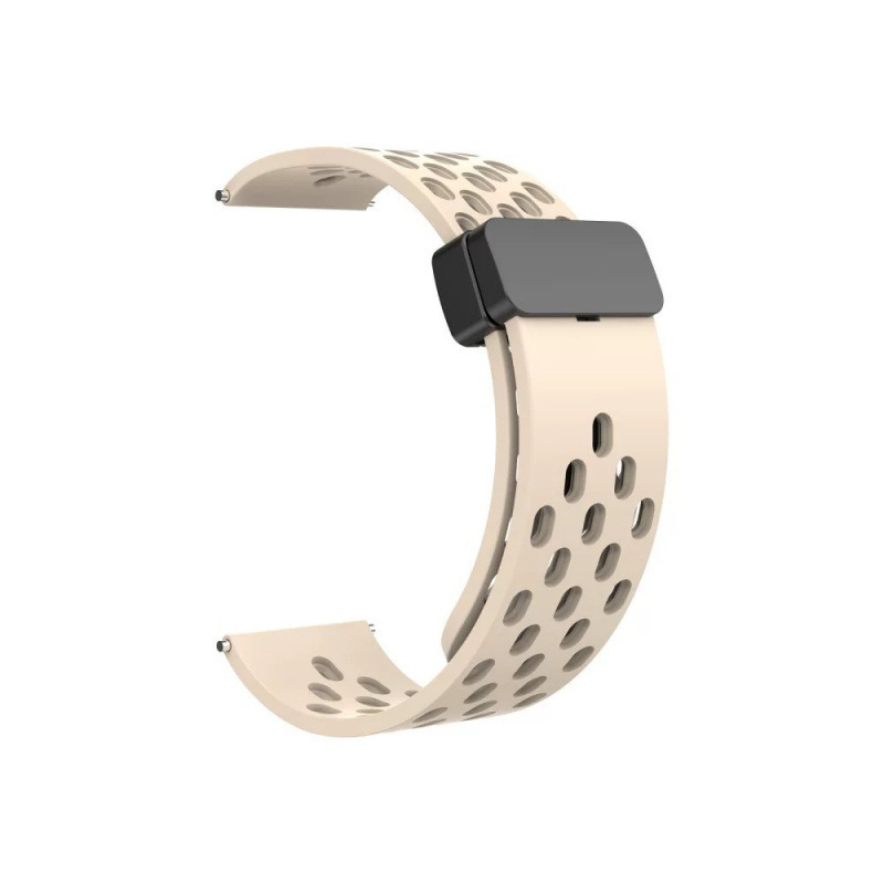 适用华为5三星watch7小米s4透气洞洞运动gt6硅胶磁吸折叠扣手表带|undefined