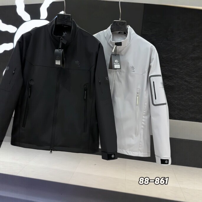 Sun Spring and Autumn New Men's Softshell Jacket, Stand Collar, Windproof, Waterproof, Business Casual Jacket 595-0454