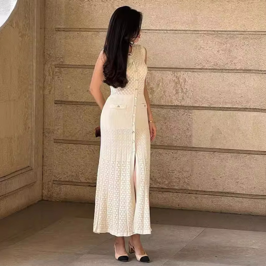 summer lace fitted long skirt sleevless