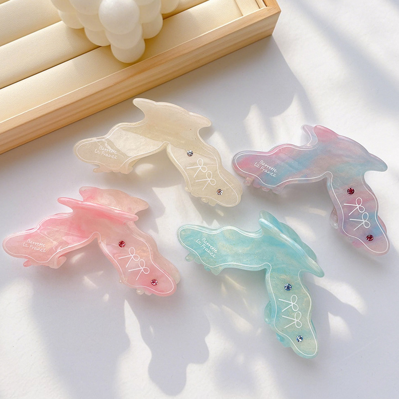 Super Fairy French Fishtail Clip for Women, High-End Gem-Encrusted Exquisite Shark Clip, Hairpin on the Back of the Head, Hairpin, Hair Accessories