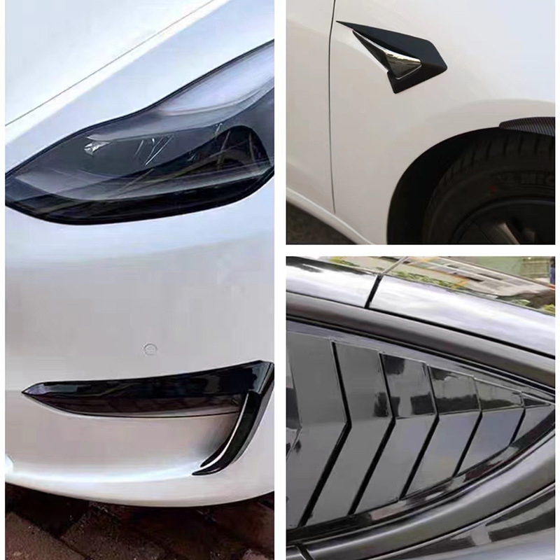 Suitable for Tesla ModelY front lip side skirt rear lip tail shutter leaf plate air knife front bar air knife