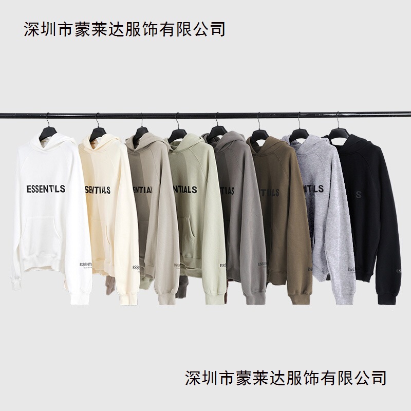 Fog Essentials Double-Line Letter Print Hoodie Men's High Street Loose Pullover Sweatshirt Fog Essentials Double-Line Letter Print Hoodie Men's High Street Loose Pullover Sweatshirt
