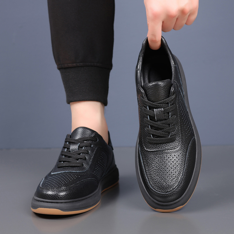 Piel de vaca de primera capa de verano nuevos zapatos de hombre sandalias cuero hueco transpirable zapatos de hombre zapatos de cuero casuales zapatos de todo fósforo