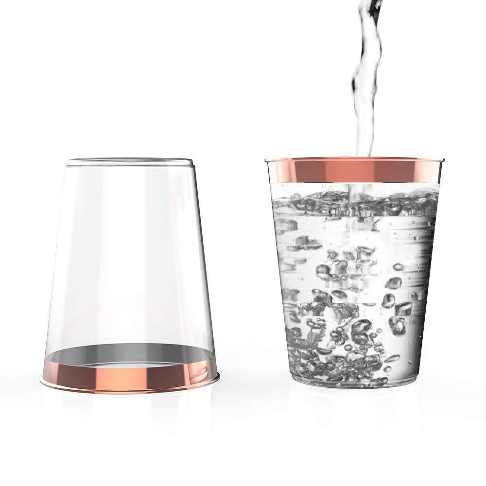 10oz borde dorado Borde de plata Rosa borde dorado Copa de vino desechable Comida occidental taza de helado copa de vino copa de champán