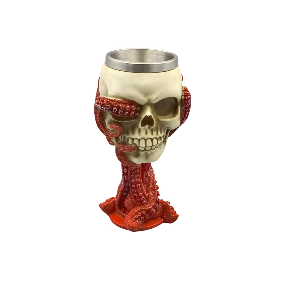 Taza de agua con forma de calavera de pulpo Regalo de Halloween Taza de vino divertida Taza de cerveza de acero inoxidable personalizada
