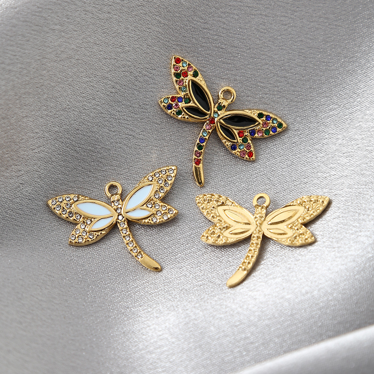 4g Weight Pendant Jewelry Making Type 20 * 27mm Jewelry Making Size Zircon Inlay Material Jewelry Accessories Classification 304 Stainless Steel Material Dragonfly Pattern All Seasons Season Plating Design Elegant, Glam Style 20 * 27mm 304 Stainless Steel Zircon Dragonfly Pendant Jewelry Accessories 9