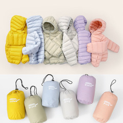 Children's lightweight 90% white duck down new national standard down jacket ultra-light ultra-high down travel stowable carrying bag