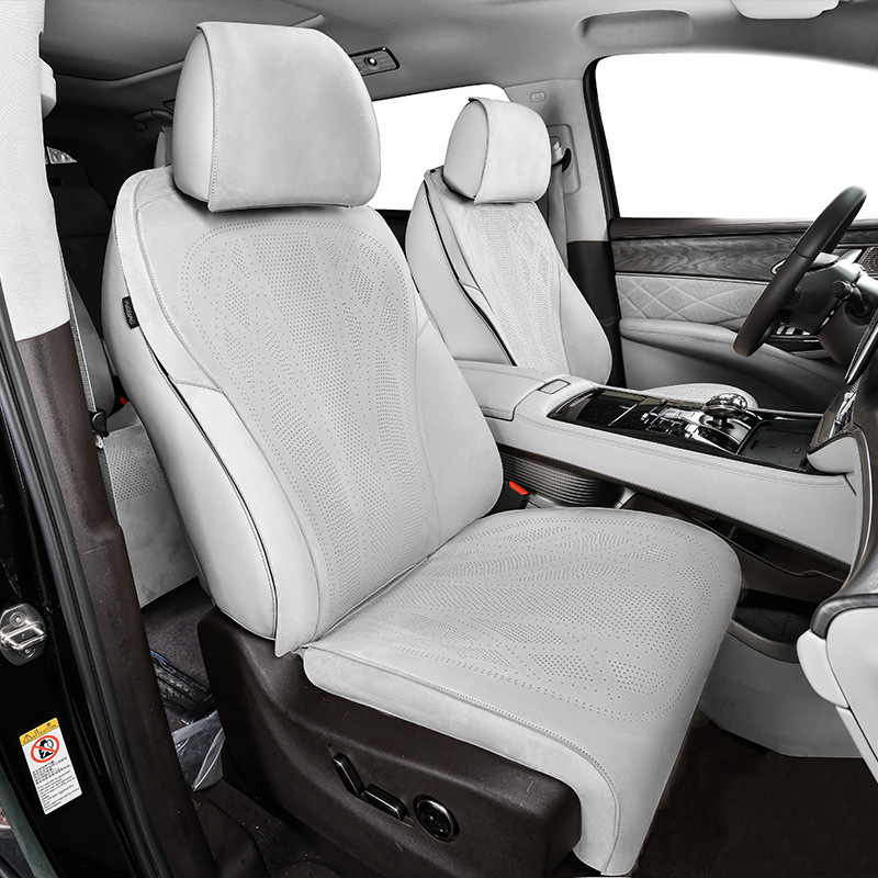 Suede, Full Coverage – Denza Modelə uyğun (Original) oturacaq örtükləri - huoda-grey-front-row-2-seats-denza-d9-22-24