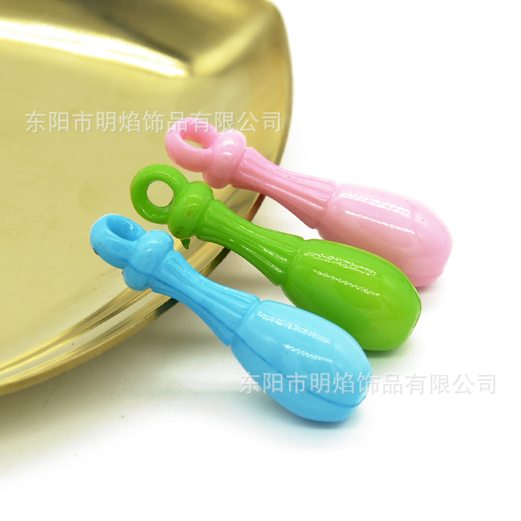 批发亚克力珠纯色保龄球卡通散珠挂件发饰配饰手工DIY串珠