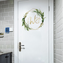 Luchang CH33004 Toilet Door Sticker B Bathroom Sign WC Self-Adhesive Paper Small Fresh Plant Door Sticker Wall Sticker Painting 