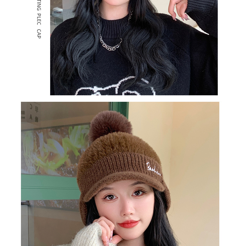New Autumn Winter Versatile Korean Style Warm Ear Protection Knitted Wool Hat With Thickened Fleece Lining_voghion.com