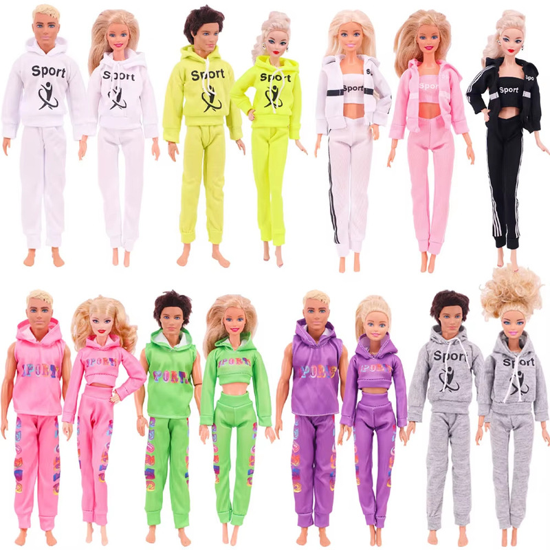 Cross-Border Hot Sale New 11.5inch Barbie Doll 30cm Doll Change Sportswear Suit Men's and Women's Clothes