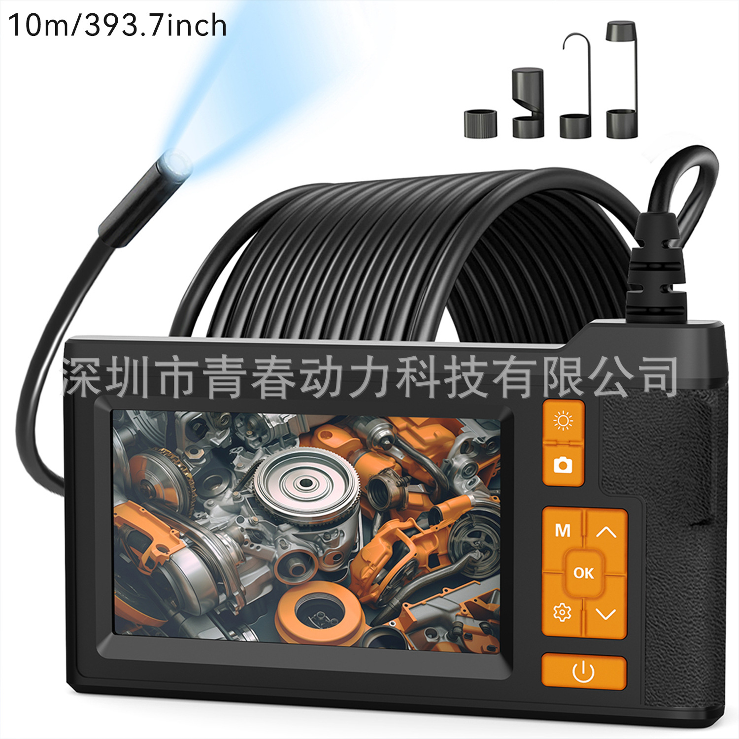 Dual lens industrial endoscope, 1080P HD, IP67 waterproof