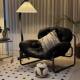 Nordic Style Single Sofa Chair Living Room Balcony Iron Sofa Antique Style Solid Color Cat Scratch Leather Lunch Break Iron Sofa