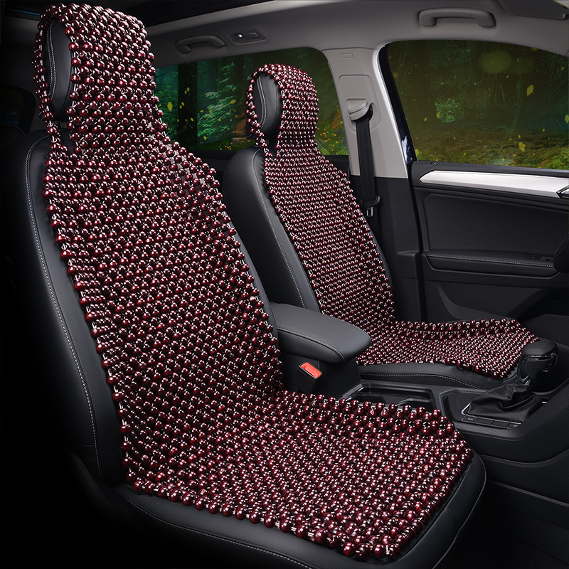 Qìchē Wooden Bead Car Seat Cushion Summer Breathable Cool Pad Single Seat with Backrest (Cool pad) - imitation-redwood