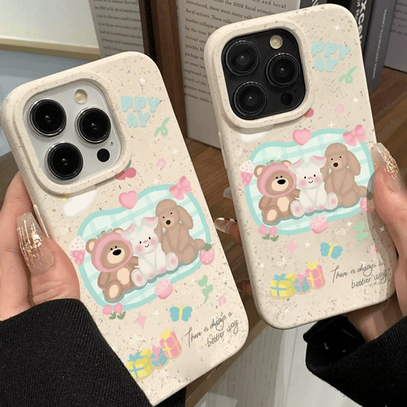 Apple, совместимый iPhone 16, чехол для телефона, iPhone 14/13/12/11, с маленькими медвежатами, 16прямmax, iphone