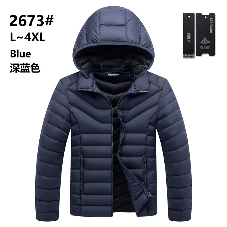 Ropa de costilla de invierno transfronteriza casual de los hombres de estilo coreano de color sólido cálido abrigo de algodón acolchado moda raqueta de moda abrigo de algodón acolchado al por mayor