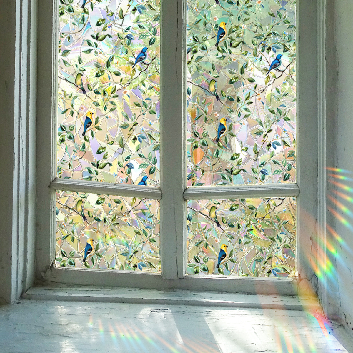 140g Weight Glass paster Home Textiles & Decor Type PVC Material Leaf Pattern Casual, Pastoral Style Casual Pastoral Leaf PVC Glass Paster Wall Art 185