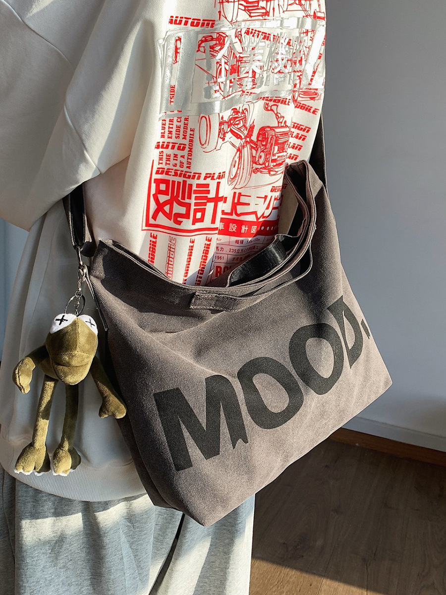 Bolsa de lona de gran capacidad para hombres un solo hombro mochila 2024 nueva bolsa de tela japonesa casuales bolsas de mano bolsas de correo mujeres