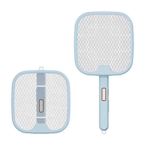 Electric Mosquito Swatter, Cordless Home Powerful Mosquito Grid Swatter, Foldable and Hanging, Attractant Two-in-One 3D Purple Light Swatter