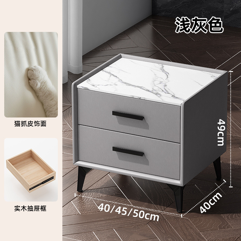 Mesa de cabezal de cama de madera sólida de corteza de roca simple gabinete de lado de la cama moderno pequeño gabinete de lujo pequeño almacenamiento dormitorio doméstico