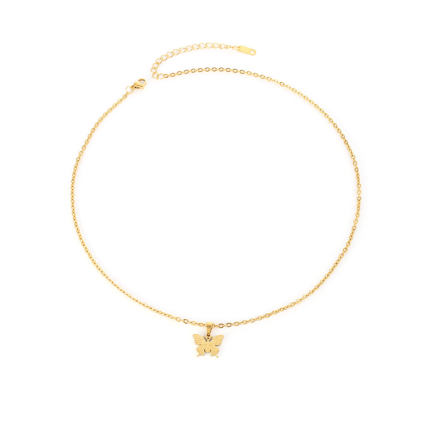 Fashion Butterfly Stainless Steel Plating Pendant Necklace