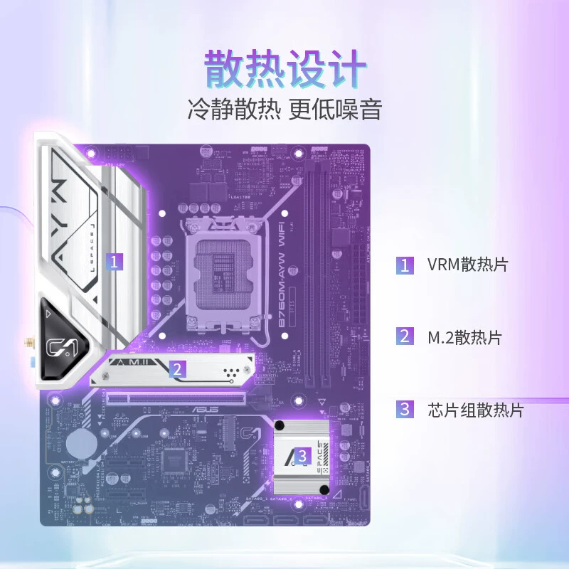 Материнская плата ASUS B760M-AYW WIFI для настольного ПК, DDR5, совместима с CPU 13600KF 12-го поколения