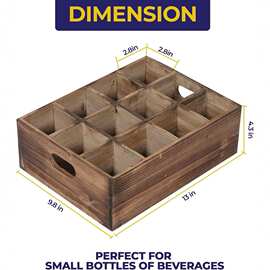 木制手提式啤酒收纳箱实木分格储物盒酒吧服务箱酒水饮料放置盒
