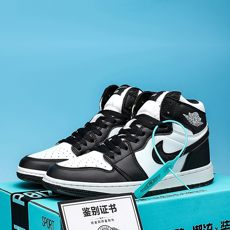 High-Top Sneakers, Sports Shoes, Men's Basketball Shoes, Black and White Panda Style, Student Shoes with Friction Sound, Unisex Versatile Trendy Shoes, Putian High-Top Sneakers, Sports Shoes, Men's Basketball Shoes, Black and White Panda Style, Student Shoes with Friction Sound, Unisex Versatile Trendy Shoes, Putian