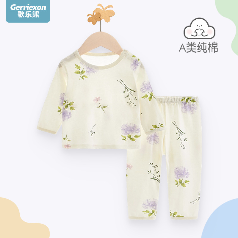 Girls' Pajamas Summer 2026 New Style Baby Air-Conditioning Clothing Set Pure Cotton Thin Style Little Princess Fashionable Girl Home Wear
