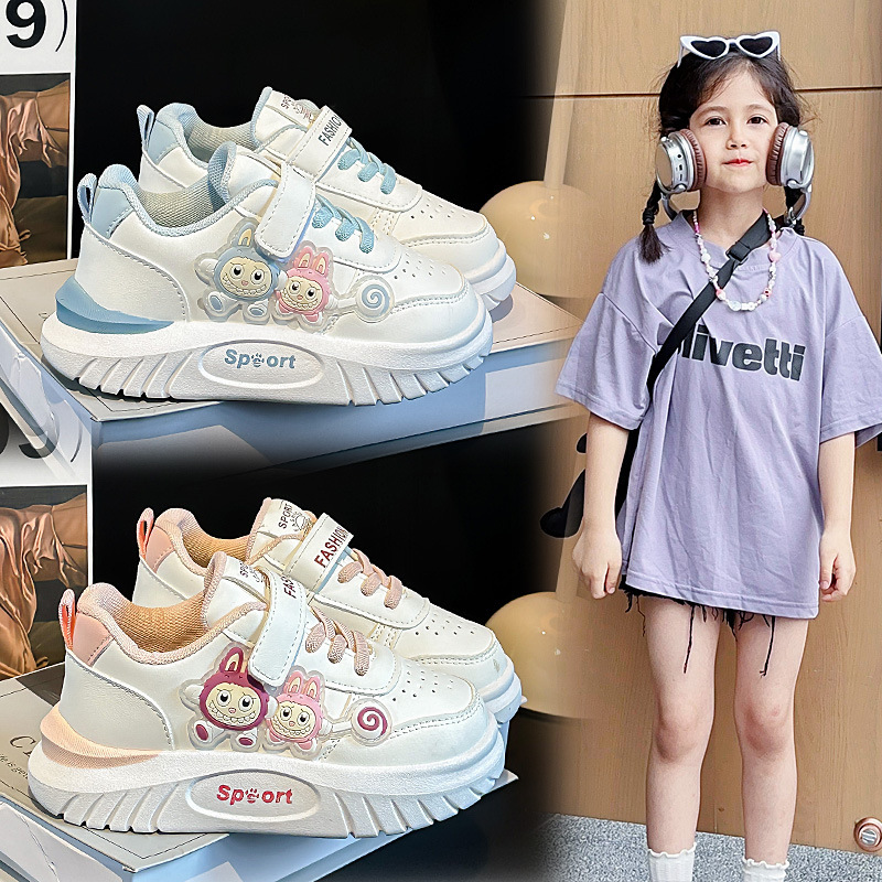 女の子の韓版の靴の子の2025春と秋の新型の子供のレジャーの低い板の靴の小さい白い靴の防水の学生の靴|undefined