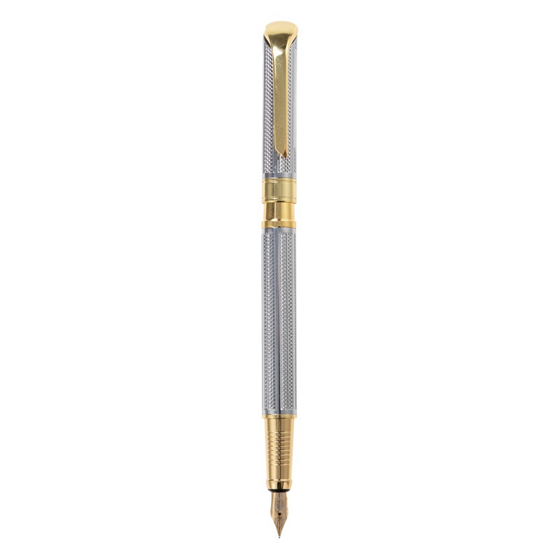 Pluma de escritura de negocios estudiante caligrafía pluma de metal al por mayor logotipo imprimible firma retro pluma de 0,5mm